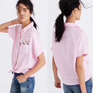 Madewell button down tie front shirt